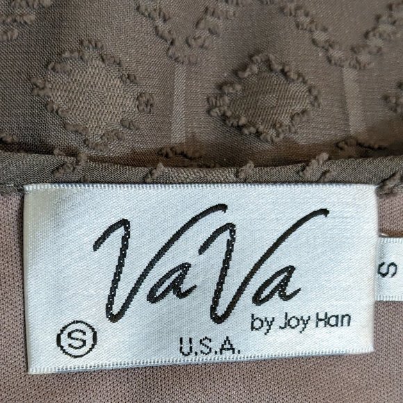 VaVa by Joy Han Brown Boho Textured Pattern Bell Sleeve Mid Dress - size S - Picture 12 of 14